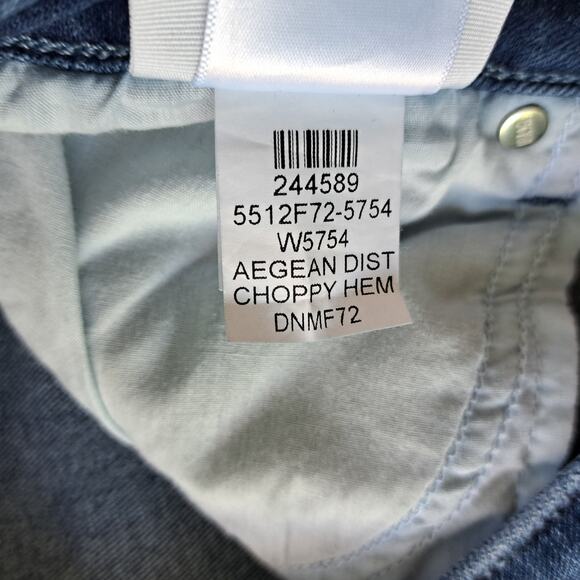 PAIGE Cindy High Waist Straight Leg Jeans Aegean Dist Size 28 Choppy Hem - Picture 10 of 10